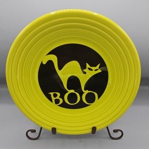 Fiestaware Halloween Boo Cat Luncheon Dessert Plate Lemongrass Green Fiesta